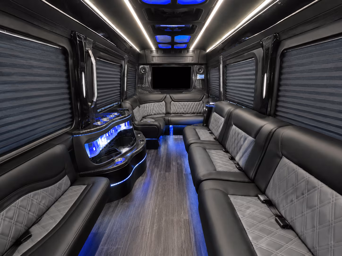 sandy springs 50 passenger party bus inside
