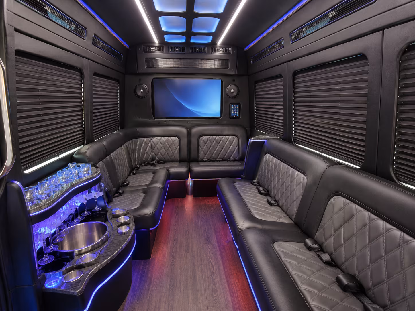 sandy springs party bus interior